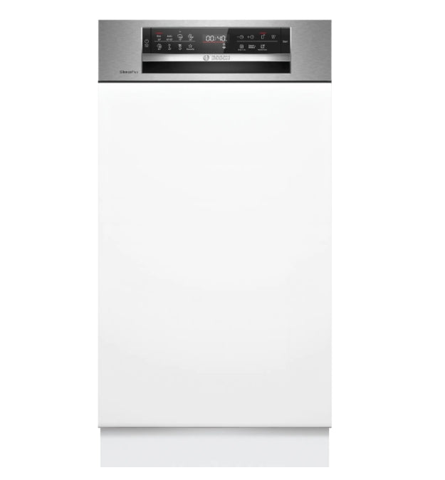 Bosch SPI6EMS21E, SER6, Вградена съдомиялна машина 45 см, B, EfficiendDry, 8,7 л, 10 чекмеджета, 8 чекмеджета/5 оборота, 44 dB(B), 3-то чекмедже, Rackmatic, HC, вътрешно осветление