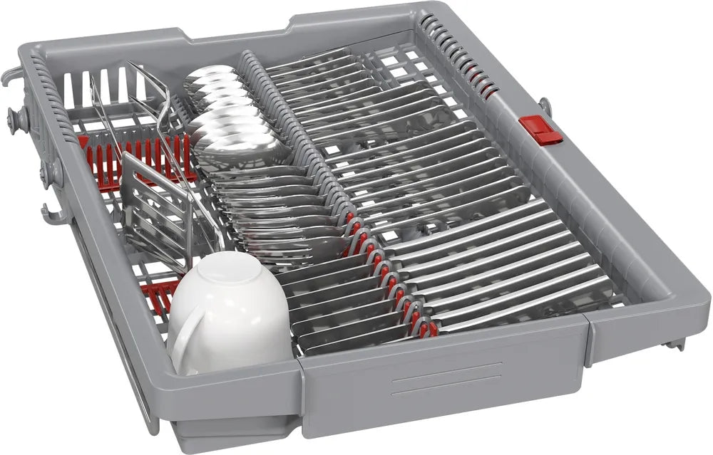 Bosch SPI6EMS21E, SER6, Вградена съдомиялна машина 45 см, B, EfficiendDry, 8,7 л, 10 чекмеджета, 8 чекмеджета/5 оборота, 44 dB(B), 3-то чекмедже, Rackmatic, HC, вътрешно осветление