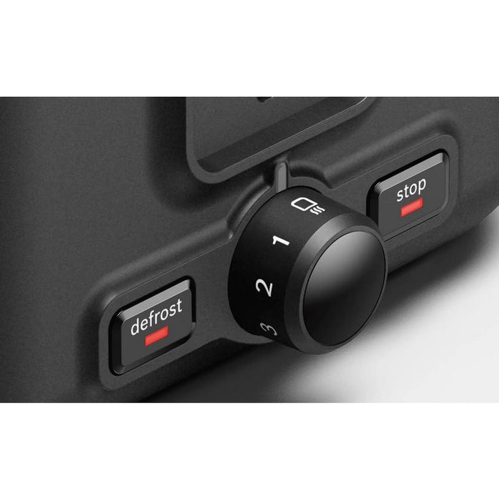 Toaster, Bosch TAT3P423, Compact toaster, DesignLine, 820-970 W, Auto power off, Defrost and warm setting, Lifting high, Black