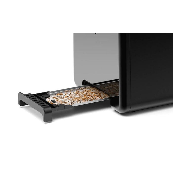Toaster, Bosch TAT3P423, Compact toaster, DesignLine, 820-970 W, Auto power off, Defrost and warm setting, Lifting high, Black