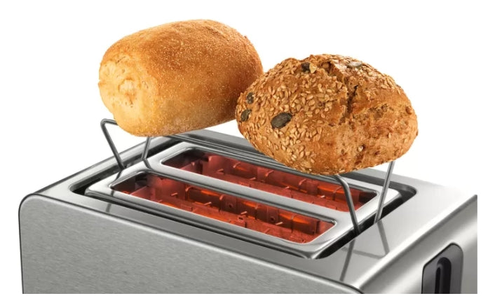 Bosch TAT7S25, Compact toaster, 860-1050 W, Defrost and warm setting, High lifting, Auto power off, Grey