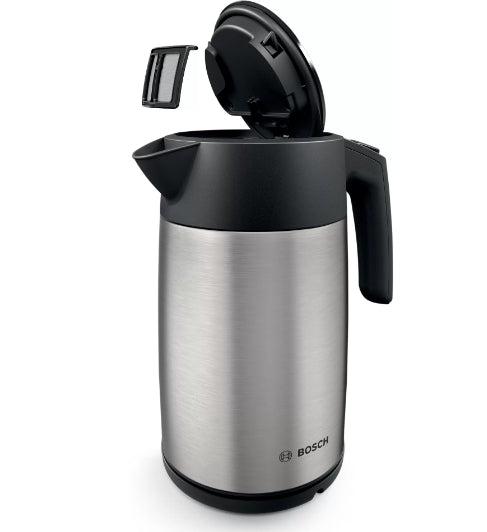 Bosch TWK7L460, Чайник, 2000-2400 W, 1.7 л, Индикатор за чаши, Тройна функция за безопасност, Неръждаема стомана