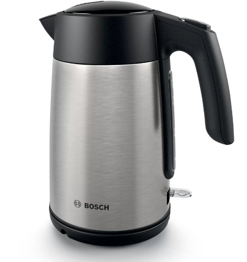 Bosch TWK7L460, Чайник, 2000-2400 W, 1.7 л, Индикатор за чаши, Тройна функция за безопасност, Неръждаема стомана
