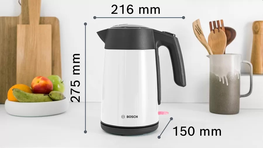 Bosch TWK7L461, Чайник, 2400 W, 1.7 l, Бял
