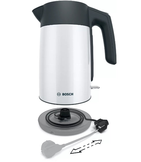 Bosch TWK7L461, Чайник, 2400 W, 1.7 l, Бял