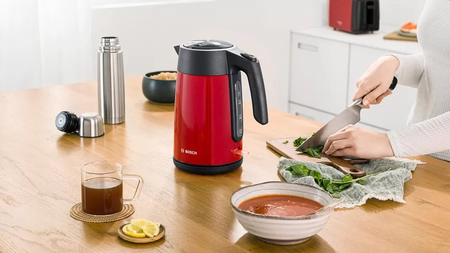 Bosch TWK7L464, Чайник, 2400 W, 1.7 l, Червен