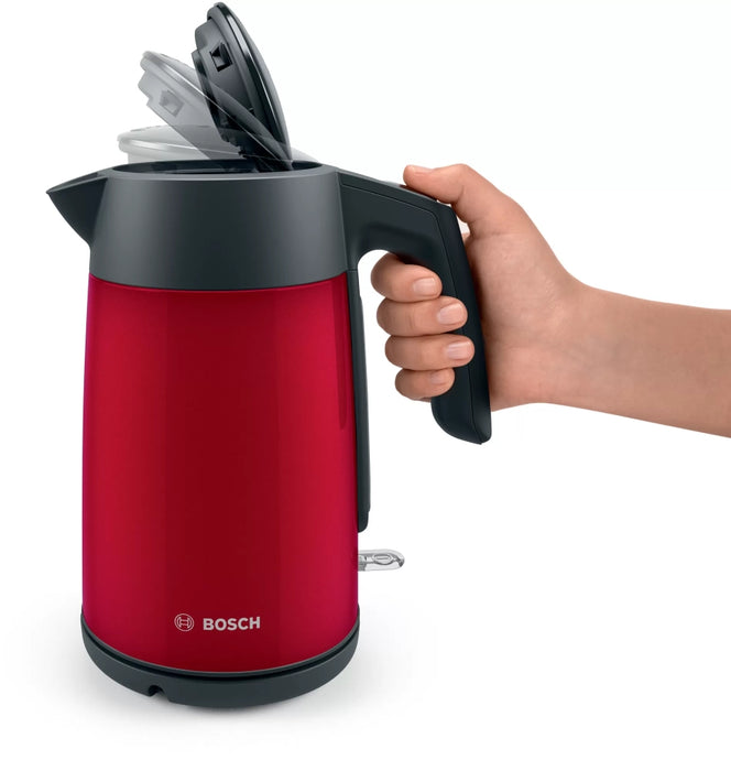 Bosch TWK7L464, Чайник, 2400 W, 1.7 l, Червен
