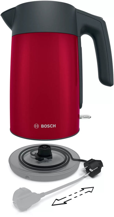 Bosch TWK7L464, Чайник, 2400 W, 1.7 l, Червен