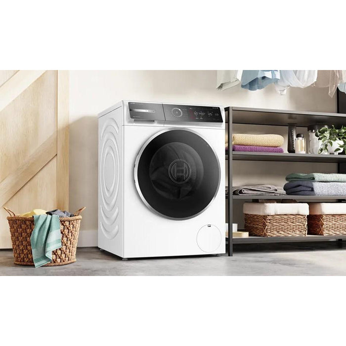 Bosch WGB244A2BY, SER8, Пералня 9 кг, A-50%, 1400 об/мин, 47/71dB(A), i-DOS, 4D Wash, HC, Iron Assist, AntiStain Plus, AquaStop, Вътрешно осветление, барабан waveDrum 65 л, хром-черно-сива врата