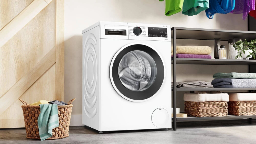 Bosch WGG242Z2BY, SER6, Пералня 9 кг, A, 1200 об/мин, 51/71dB(A), Iron Assist, AntiStain 4, барабан waveDrum 65 л, бяло-черно-сива врата