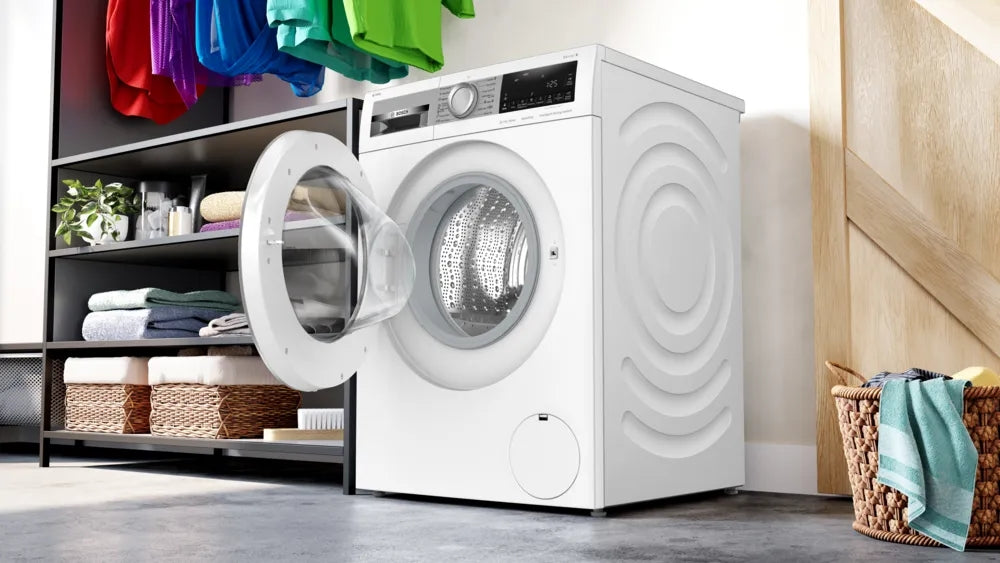 Bosch WGG244F9BY, SER6, Washing machine 9kg, A, 1400 rpm, 70db(A), waveDrum 65l, i-DOS, Recharge function, EcoSilence Drive,White