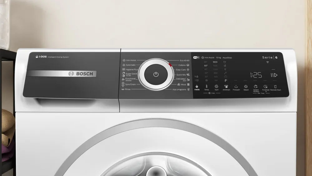 Bosch WGH256A0BY, SER6, Washing machine 10kg,  A, 1600rpm, 74dB(B), HC, Iron Assist, i-DOS, AntiStain 6, waveDrum 70l, White