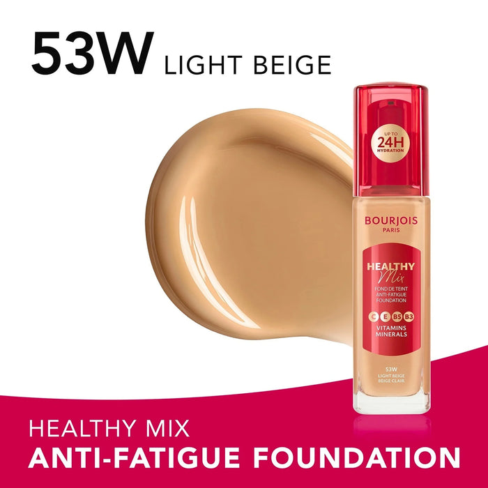 Фон дьо тен Healty Mix Anti-Fatigue, Nr. 53W Light Beige, 30 ml