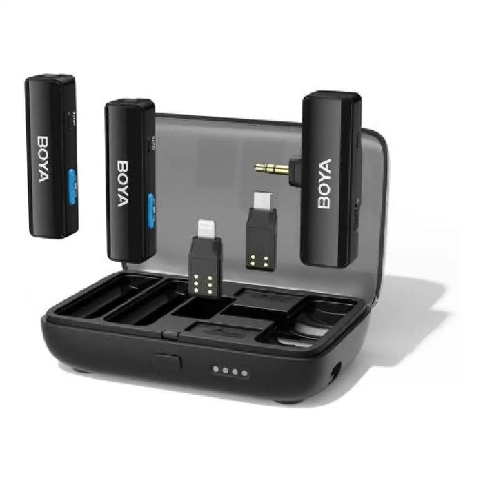 BOYA Microphone Wireless All-in-one 2.4GHz 1 receiver and 2