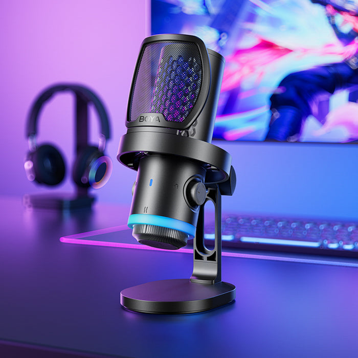 BOYA CastMic G40 Жичен USB-C геймърски микрофон - Черен