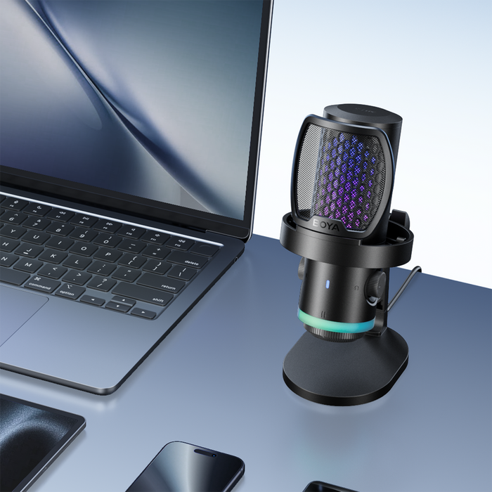 BOYA CastMic G40 Жичен USB-C геймърски микрофон - Черен