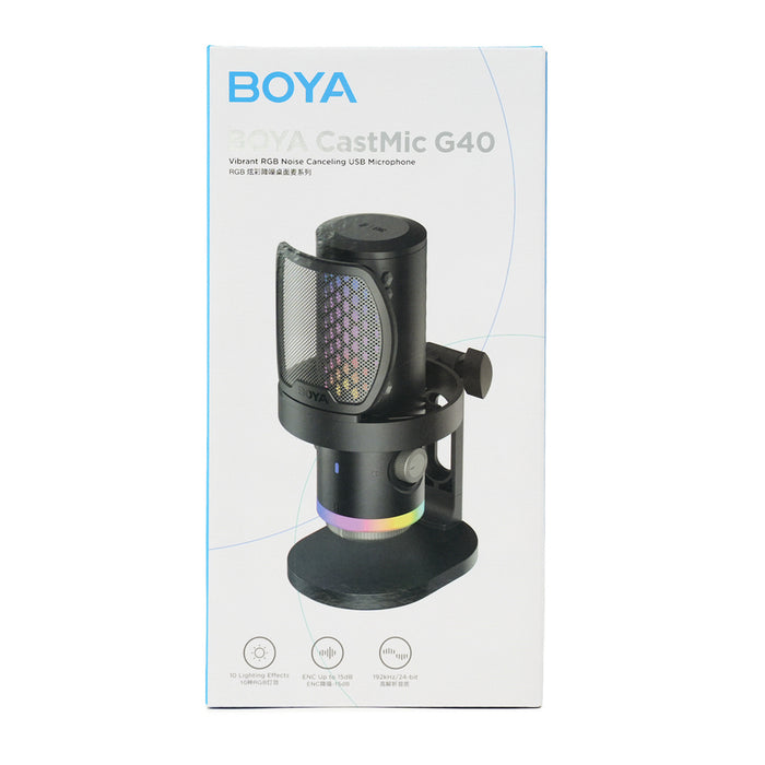 BOYA CastMic G40 Жичен USB-C геймърски микрофон - Черен