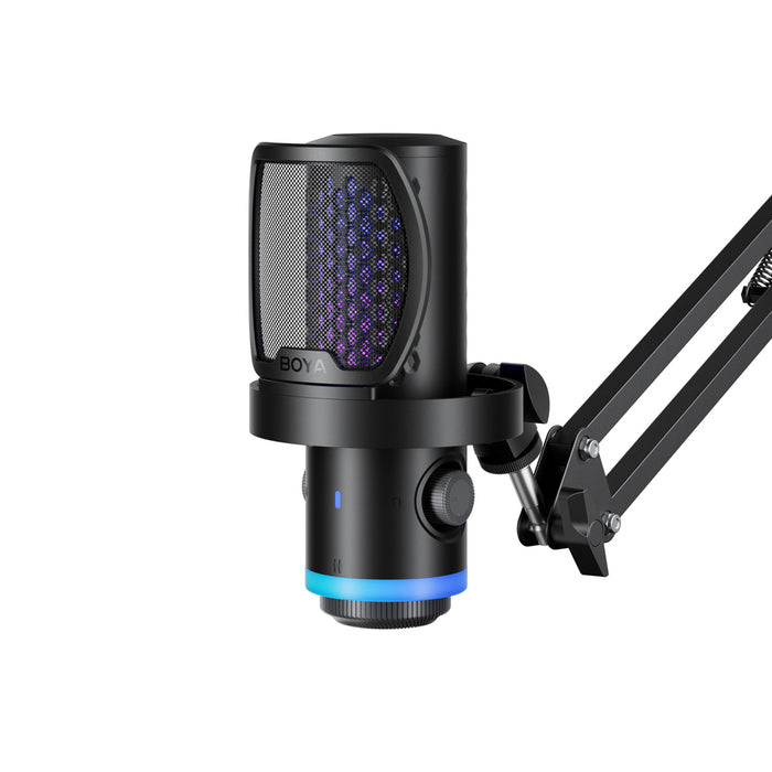 BOYA CastMic G40B Жичен геймърски микрофон с рамо, USB-C - Черен