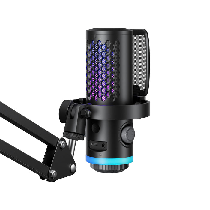 BOYA CastMic G40B Жичен геймърски микрофон с рамо, USB-C - Черен