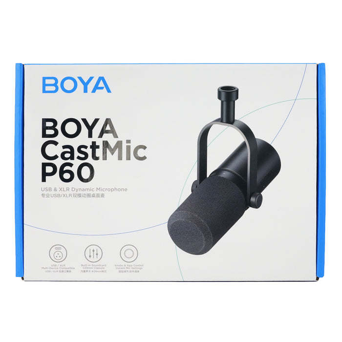 BOYA CastMic P60 Жичен USB XLR студиен микрофон - Черен