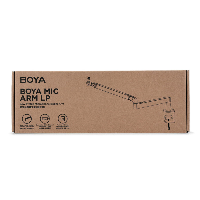 BOYA MIC ARM LP Нископрофилно рамо за микрофон със скоба - черно