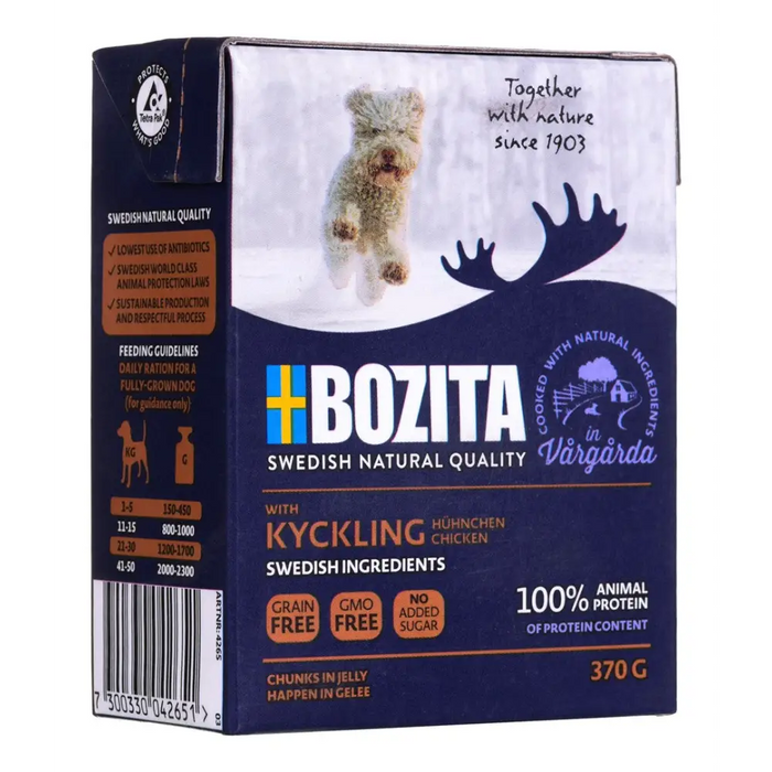 BOZITA Мокра храна за кучета Хапки в желе Пиле 370гр