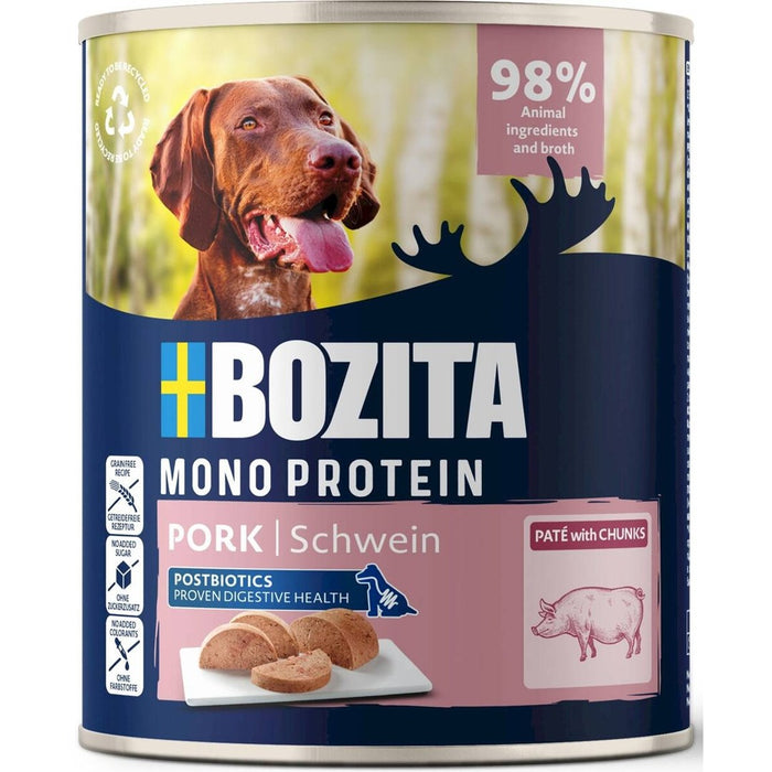 BOZITA Монопротеинов пастет от свинско месо - мокра храна за кучета - 800 г