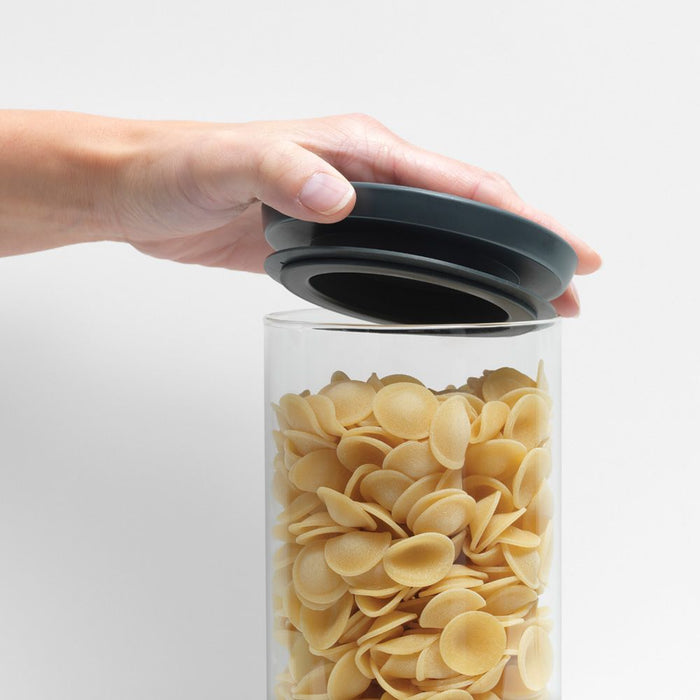 Буркан за съхранение Brabantia - Stackable, 0.6 l, Dark Grey