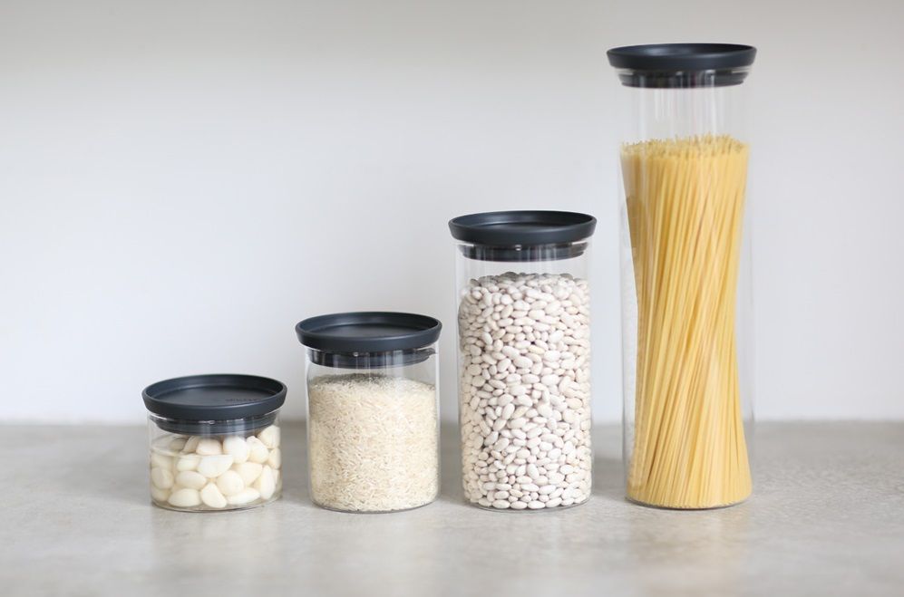 Буркан за съхранение Brabantia - Stackable, 1.9 l, Dark Grey