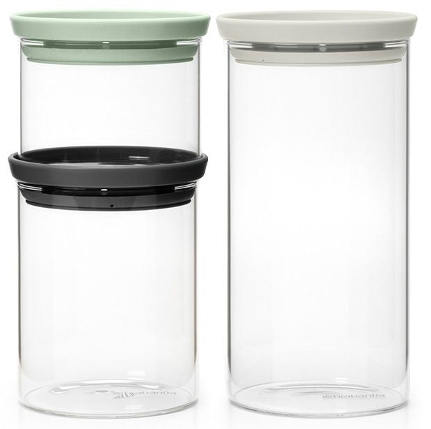 Комплект от 3 буркана Brabantia - Stackable, grey/green