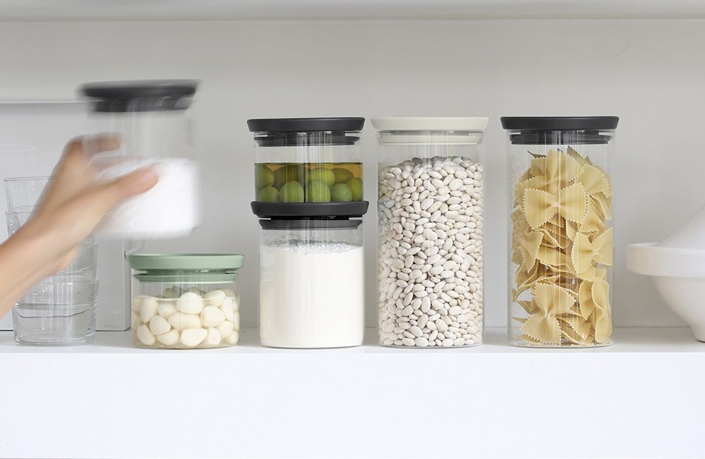 Комплект от 3 буркана Brabantia - Stackable, grey/green