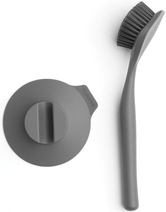 Четка за съдове с вакуумна закачалка Brabantia - SinkSide Dark Grey, сива