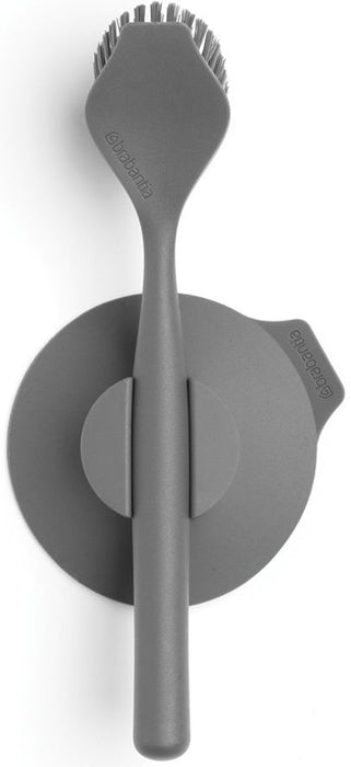 Четка за съдове с вакуумна закачалка Brabantia - SinkSide Dark Grey, сива
