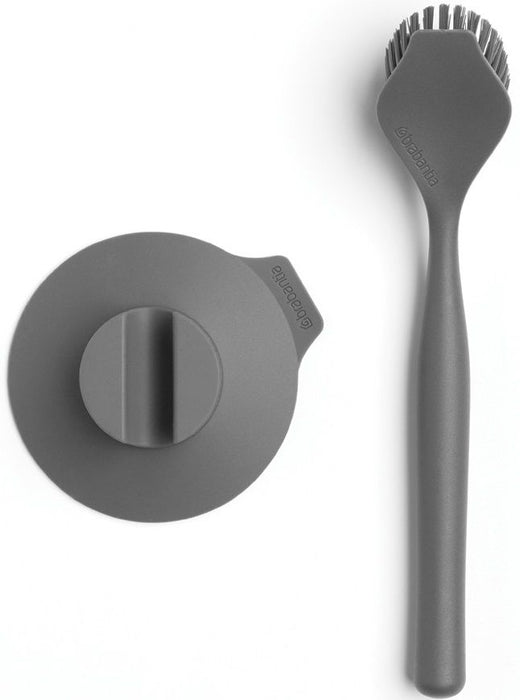 Четка за съдове с вакуумна закачалка Brabantia - SinkSide Dark Grey, сива