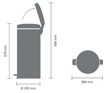 Кош за отпадъци Brabantia - NewIcon, 30 l, Matt Steel Fingerprint Proof