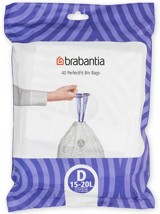 Торба за кош Brabantia - PerfectFit Sort&Go/Built-In, размер D, 15 - 20 l, 40 броя