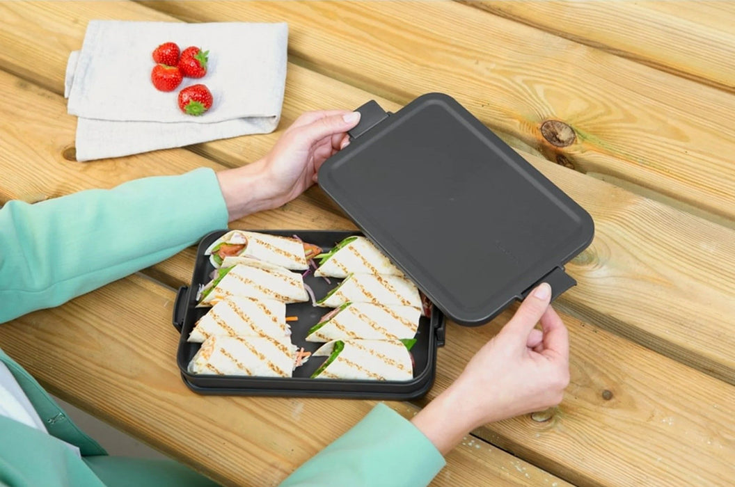 Кутия за обяд Brabantia - Make&Take, 1.1 l, плоска, тъмносива