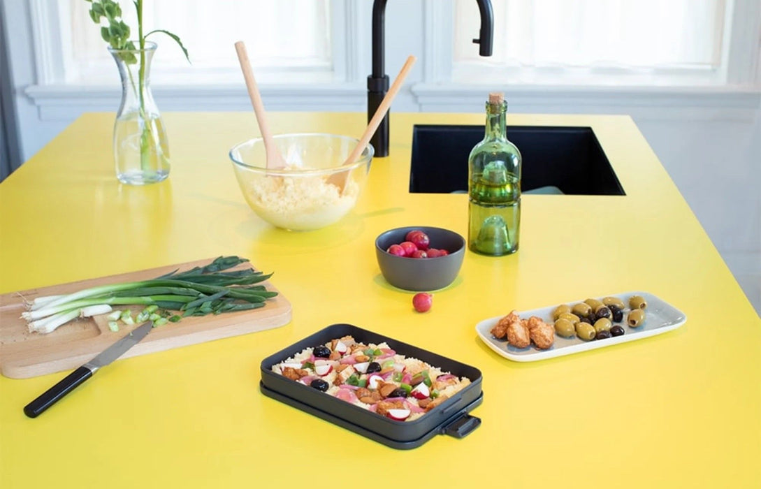 Кутия за обяд Brabantia - Make&Take, 1.1 l, плоска, тъмносива