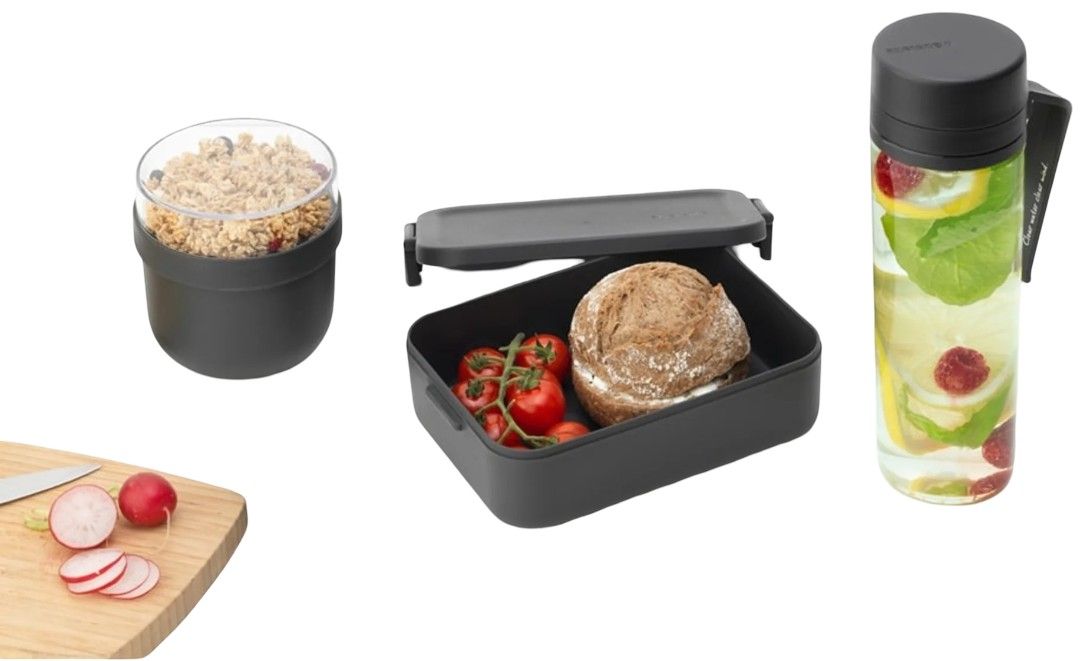 Комплект за закуска Brabantia - Make&Take, 3 части, Dark Grey