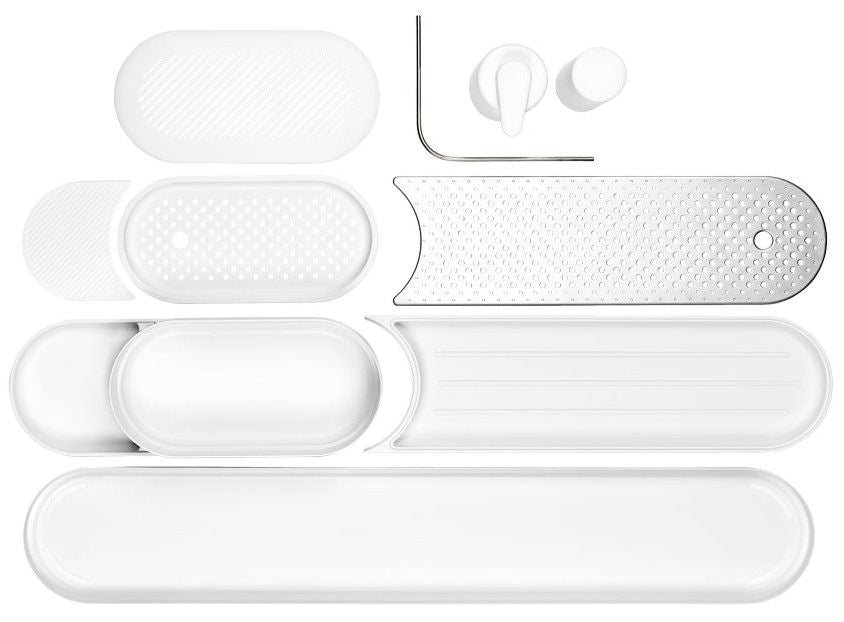 Комплект за мивка Brabantia - SinkStyle, Mineral Fresh White, 4 части