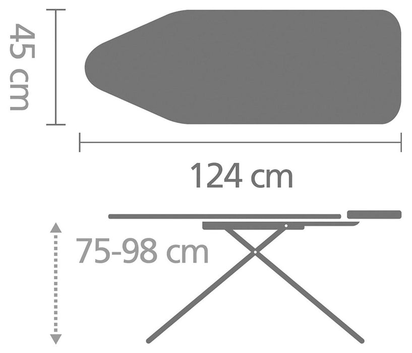 Дъска за гладене Brabantia - C, 124 x 45 cm, Titan Oval