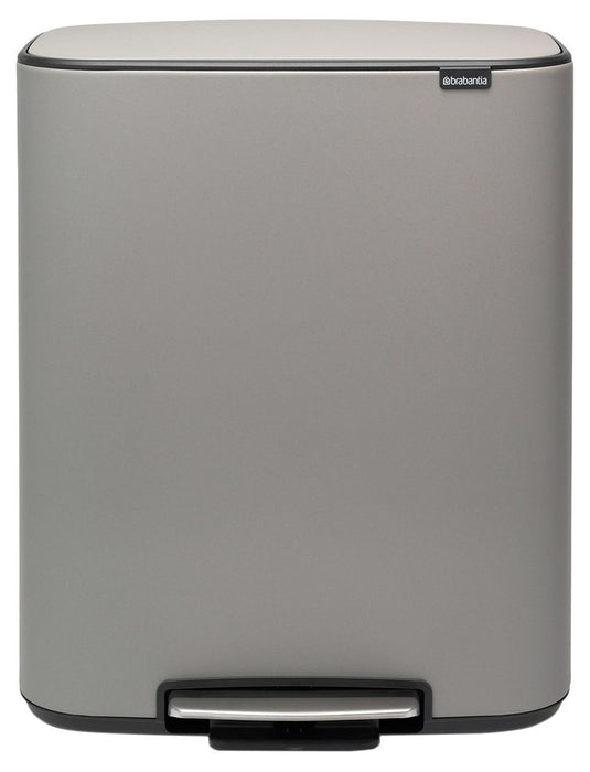Кош за отпадъци Brabantia - Bo Pedal, 60 l, Mineral Concrete Grey