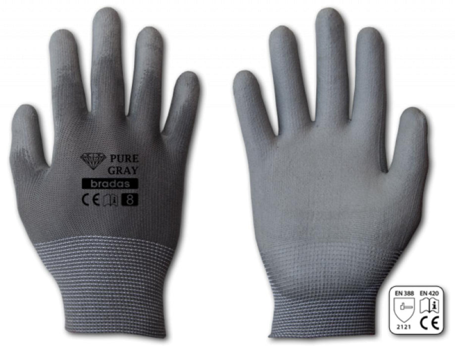 РАБОТНИ РЪКАВИЦИ PURE GRAY PU РАЗМЕР 10