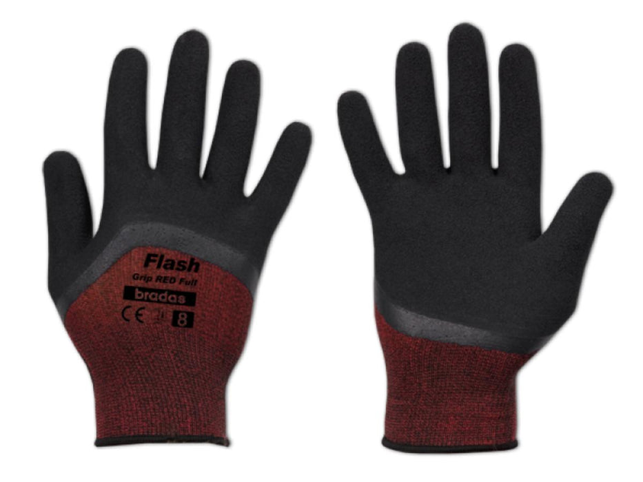 РЪКАВИЦИ FLASH GRIP RED FULL ЛАТЕКС 10