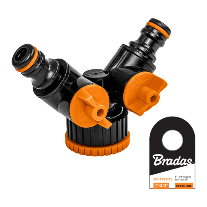 РАЗПРЕДЕЛИТЕЛ ЗА ВОДА ДВУПЪТЕН BLACK LINE BRADAS ECO-PWB2222