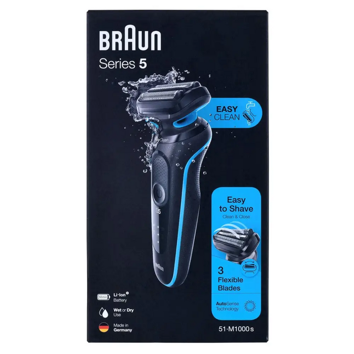 Braun Series 5 51-M1000s Самобръсначка с фолио Черен Син