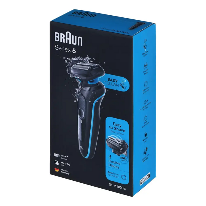 Braun Series 5 51-M1000s Самобръсначка с фолио Черен Син