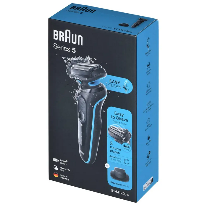 Braun Series 5 51-M1200s Самобръсначка с фолио Тример черен