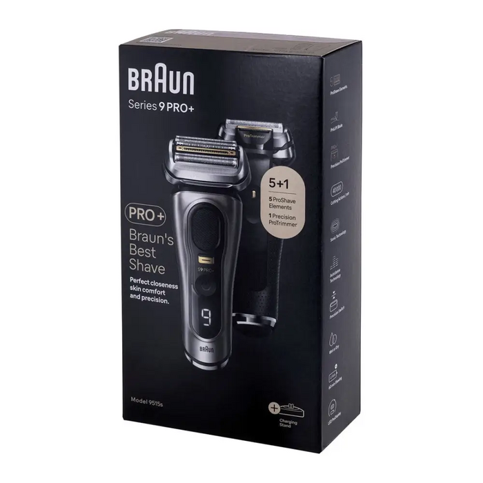 Braun Series 9 Pro + 9515s Самобръсначка 6 броя Металик