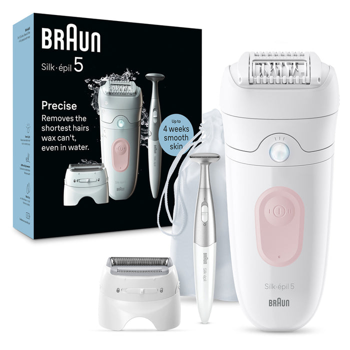 Епилатор BRAUN 5-230 БЯЛ, МИЕЩА СЕ ГЛАВА